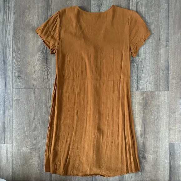 Madewell Burnt Orange Button Down Short Sleeve Dress - Picture 8 of 9